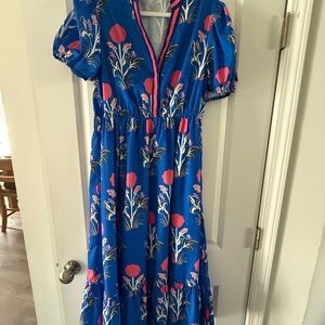 Floral Blue Maxi Dress